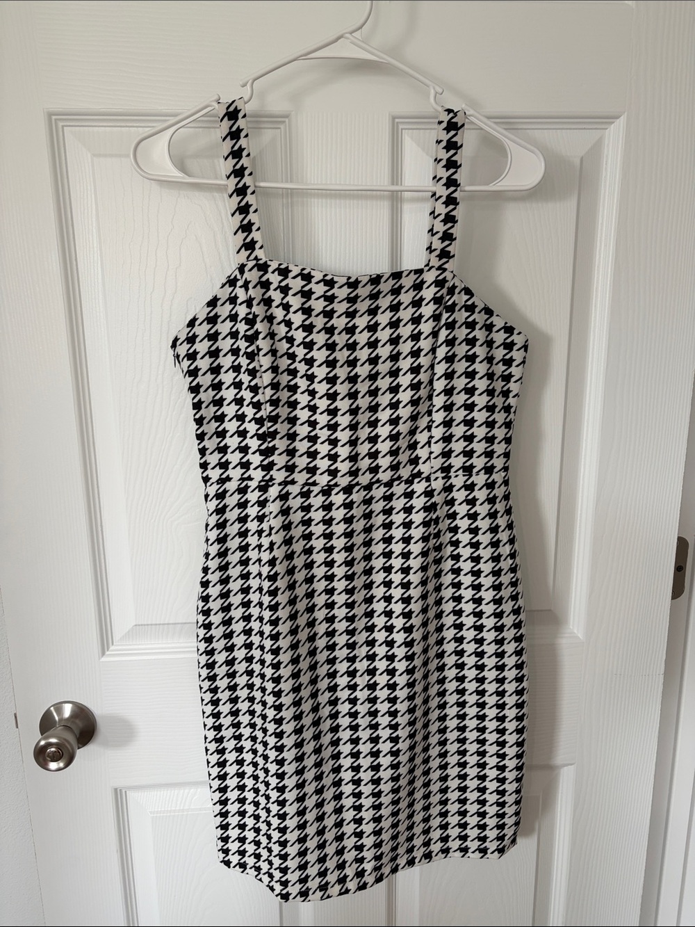 SHEIN Black & White Houndstooth Mini Dress